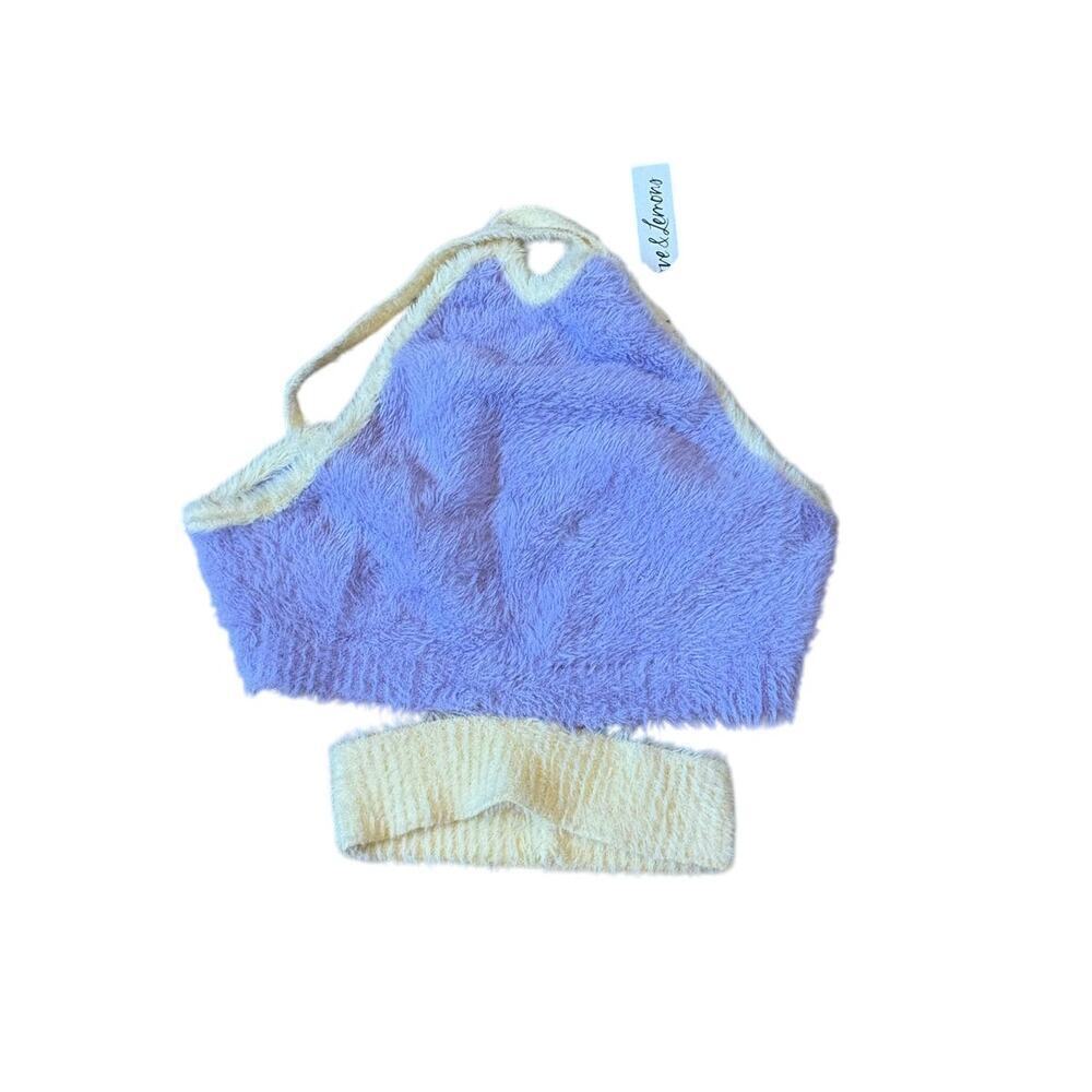 NWT For Love and Lemons Shelia and Maureen Cropped Sweater Yellow Purple Set S - Picture 11 of 14